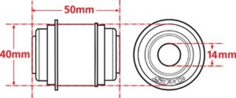 SPC Performance Flex-Gelenk xAxis BUILDER SERIES 14mm ID X 40mm OD X 50mm Breite