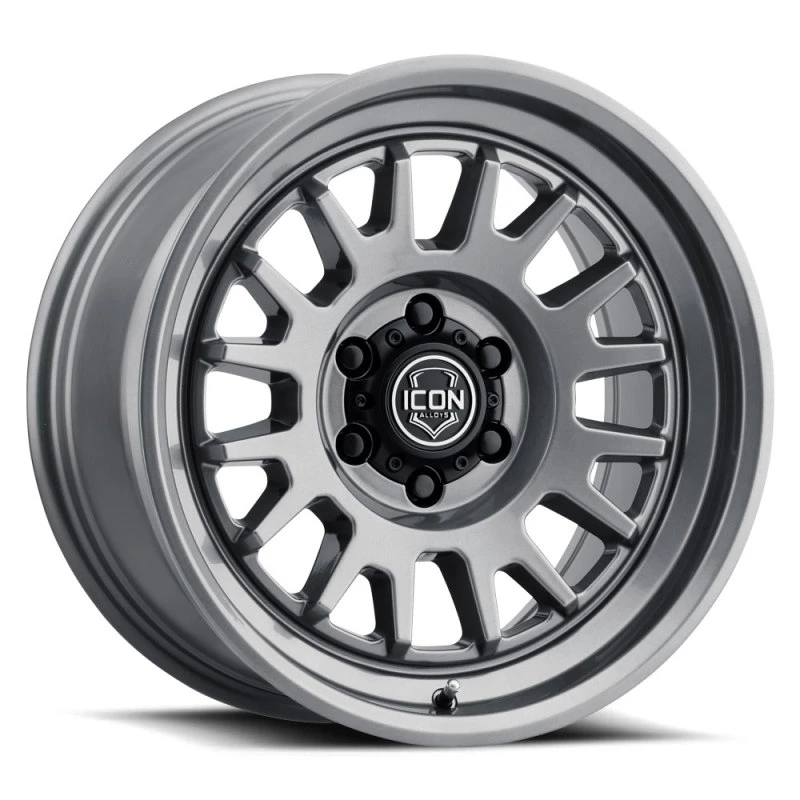 ICON Anza 17x8,5 5x5 -6mm Offset 4,5 Zoll BS 71,5mm Nabenbohrung Gun Metal Felge
