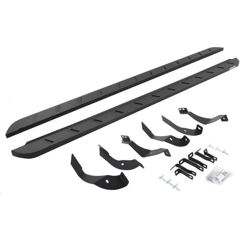 Go Rhino 15-19 GMC Sierra 2500/3500HD CC 4DR Dsl RB10 Slim Laufbrett-Kit (mit Halterungen) - Tex. Schwarz