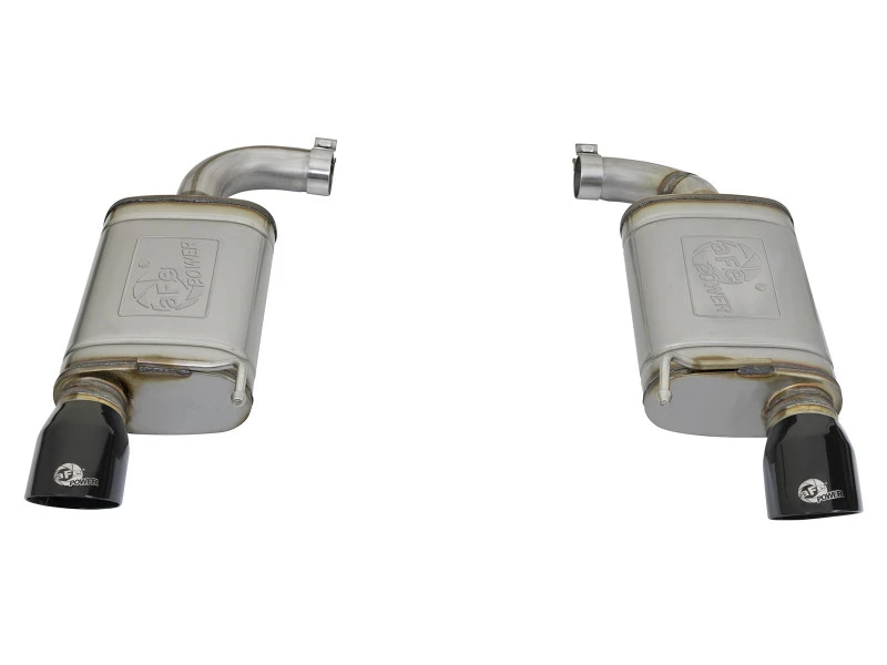 aFe MACHForce XP 2,5 Zoll 409 Edelstahl Auspuff-System mit schwarzen Endrohren für Ford Mustang I4-2.3L (t) 15-17