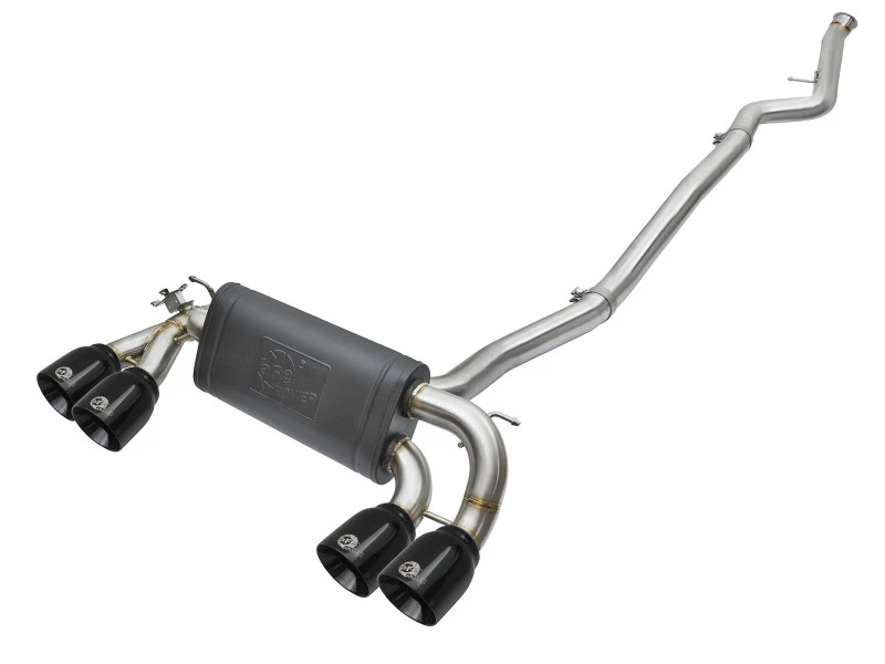 aFe 16-18 BMW M2 L6-3.0L MACH Force-Xp 3in zu 2,5in 304 SS Cat-Back Abgasanlage-Quad Schwarze Endrohre