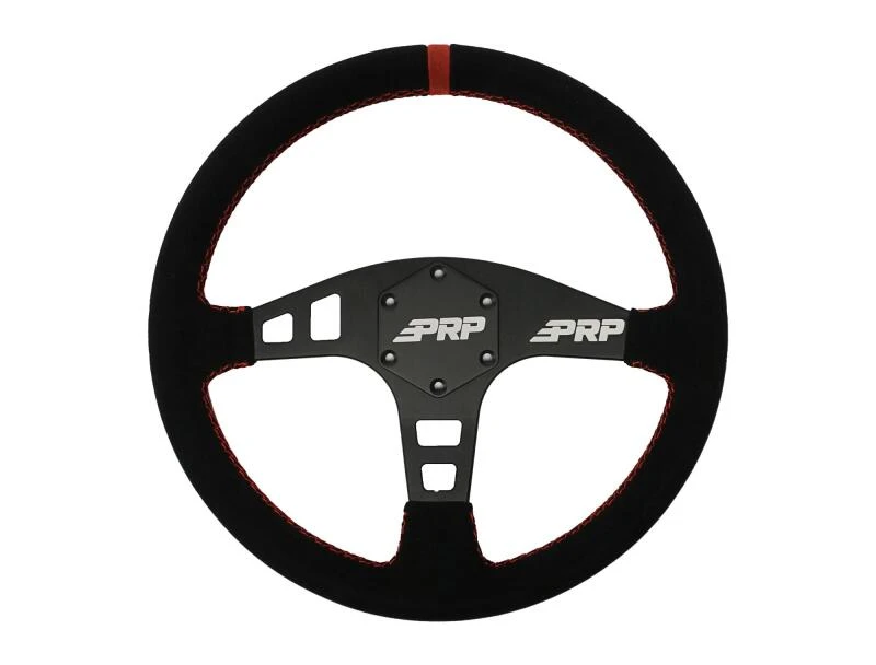 PRP Flat Suede Steering Wheel - Red