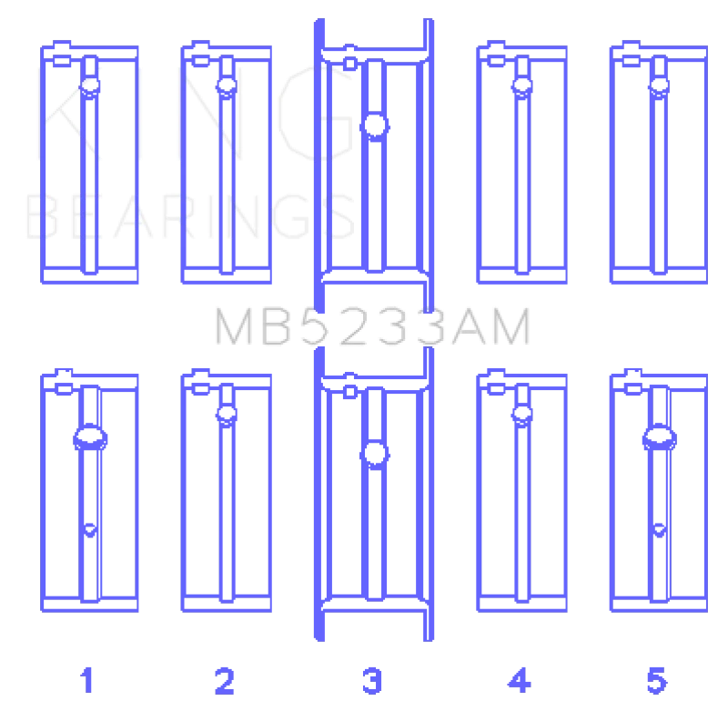 King Engine Bearings Nissan L20B/Z20/Z22/Z24 (Size +0.50mm) Main Bearing Set