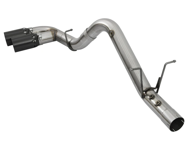 aFe Victory Series 4 Zoll 409-SS DPF-Back Auspuff mit Dual Black Tips 2017 GM Duramax V8-6.6L(td) L5P