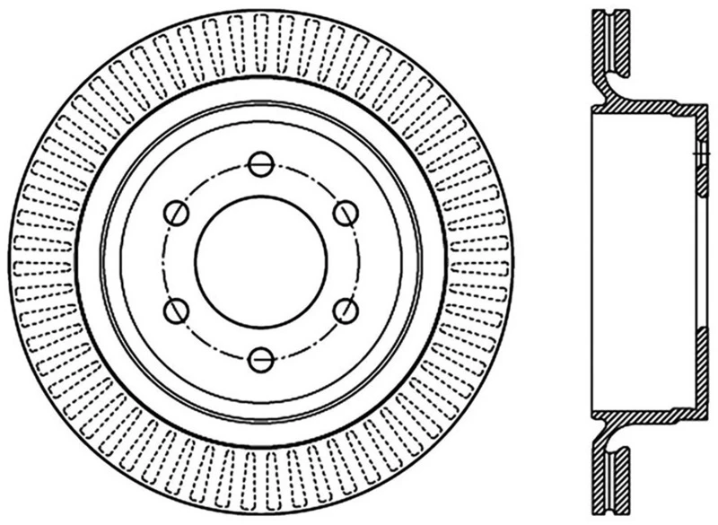 StopTech 12-14 Ford F-150 w/ 6 Lug Rear Left Slotted Sport Cryo Brake Rotor