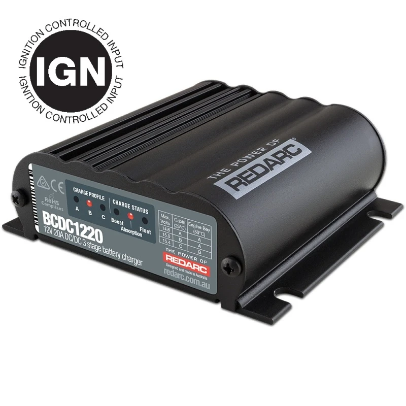 REDARC DC/DC 3-Stage In-Vehicle Battery Charger (Ignition Control) - 12V 20A
