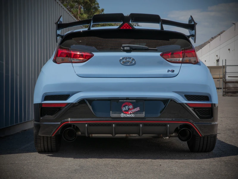 aFe 21-22 Hyundai Veloster N L4-2.0L Takeda 3-Zoll-304-Edelstahl-Achse-Rückseite-Abgas-System mit schwarzer Spitze