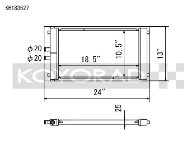 Koyo Dual Pass Universal Heat Exchanger (Radiator) für Turbo- und Supercharger-Anwendungen