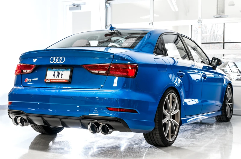 AWE Tuning Audi 8V S3 Track Edition Auspuff mit Chrom-Silber-Tips 102mm