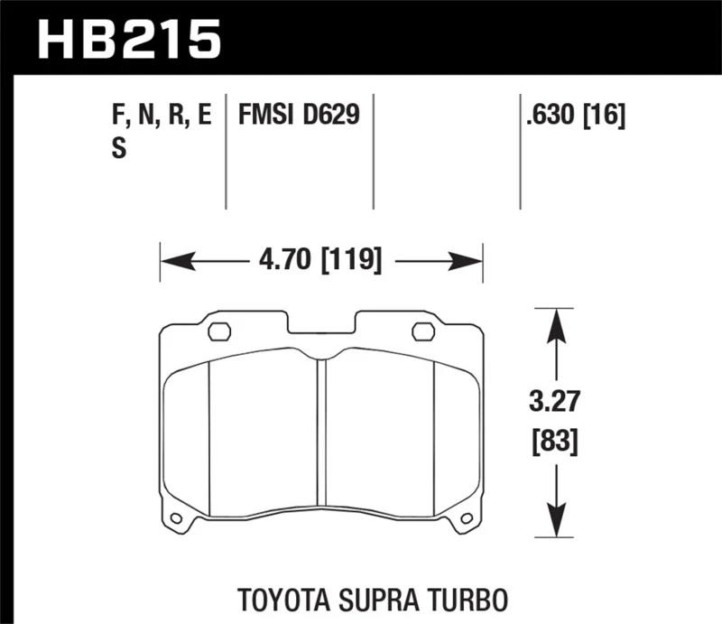 Hawk 93-98 Toyota Supra TT HPS 5.0 Straßen-Bremsbeläge vorne