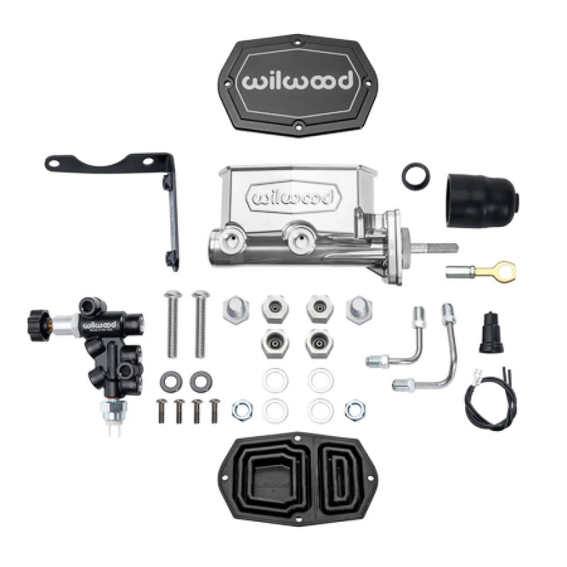 Wilwood Compact Tandem M/C Aluminum 1.00in Bore w/ Brkt/Valve/Push (Mopar) - Chrome P-coat