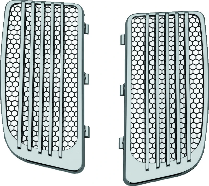 Kuryakyn Radiator Grills for Twin Cooled Models Chrome & Black (Pair)