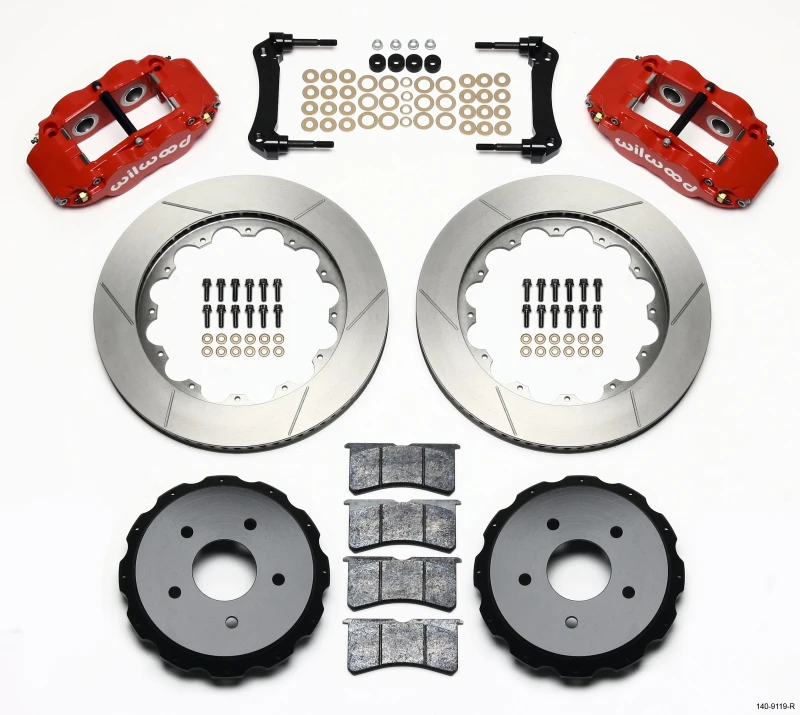 Wilwood Narrow Superlite 4R Hinterrad-Bremse 14,00 Zoll Rot 97-04 Corvette C5/Z06 05-13 C6