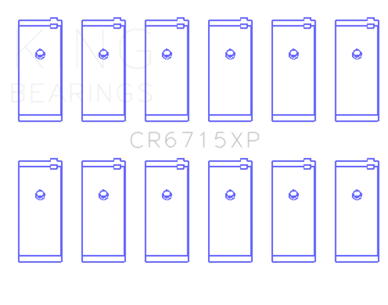 King Nissan TB42/TB45/TB48 L6 4,2L/4,5L/4,8L (Größe 0,26mm) Tri-Metall Perf Stangenlager-Set