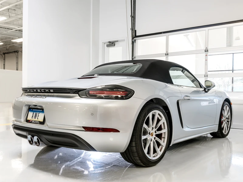 AWE Tuning Porsche 718 Boxster / Cayman SwitchPath Auspuff (nur PSE) - Chrom-Silber-Tips