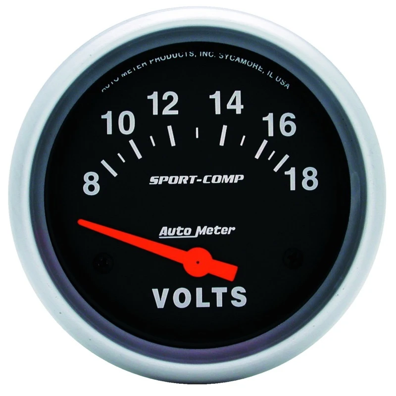 Autometer Sport-Comp 2 5/8 Zoll 8-18 Volt Kurzer Durchlauf Electric Voltmeter