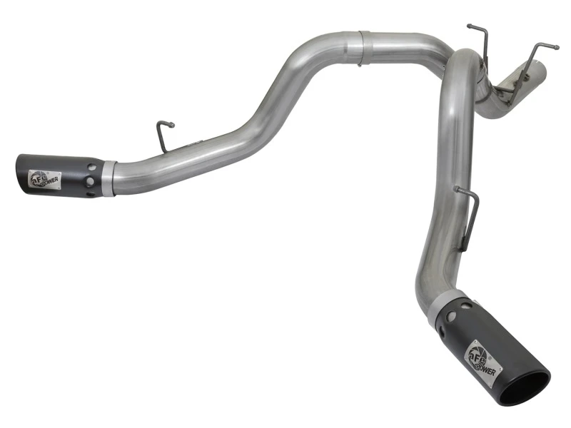 afe_49-44086-B-6792ca4b5d2e8 aFe LARGE BORE-HD 4 Zoll 409-Edelstahl DPF-Back Auspuff mit Dualen Schwarzen Endrohren 2017 GM Duramax V8-6.6L (td) L5P