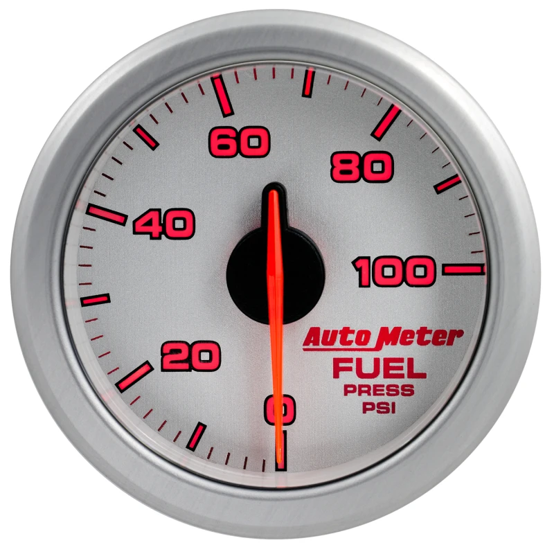 Autometer Airdrive 2-1/6 Zoll Kraftstoffdruckanzeige 0-100 PSI - Silber