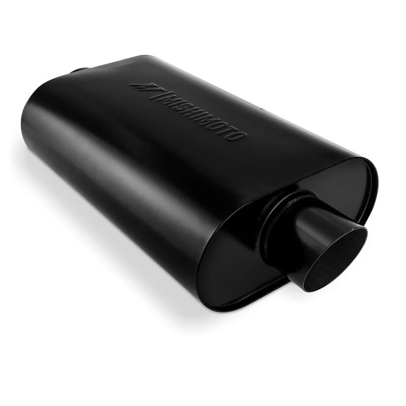 Mishimoto Schalldämpfer mit 7,6 cm mittlerem Einlass/Auslass - Angled Tip - Schwarz