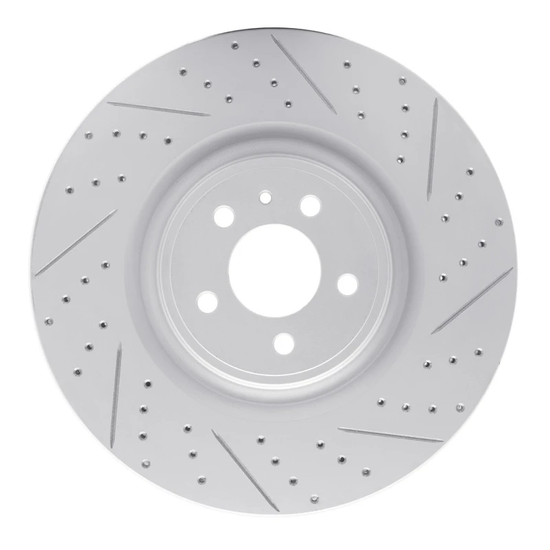 DFC 13-14 Ford Mustang Front Right Drilled & Slotted Geoperformance Rotor