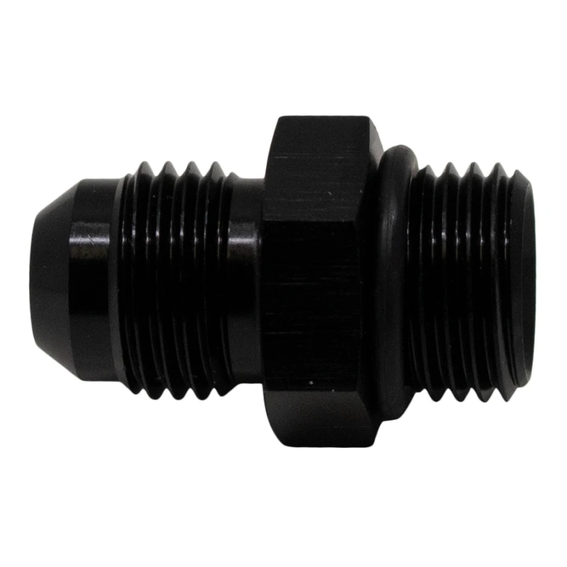 DeatschWerks 6AN ORB-Männlich auf 6AN Männlich Flare-Adapter (inkl. O-Ring) - eloxiertes mattes Schwarz