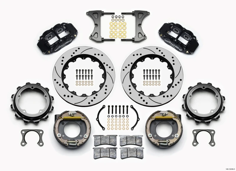 Wilwood Narrow Superlite 4R Hintere Bremse Kit 14,00 Zoll Bohrungen Strange Eng Floater 3,49 Zoll Versatz