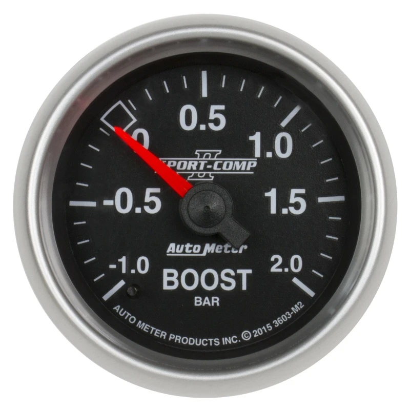 Autometer Sport-Comp II Vakuum/Boost-Anzeige 2 1/16 Zoll -1 - +2 Bar Mechanisch Sport-Comp II
