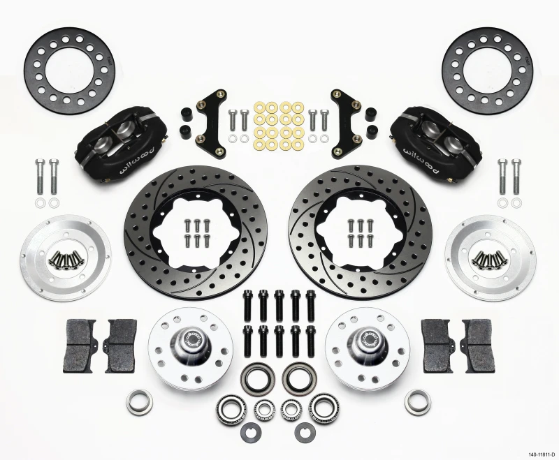 Wilwood Forged Dynalite Vorderes Bremse-Kit 11,00 Zoll gebohrt 49-54 Chevy / 53-62 Corvette