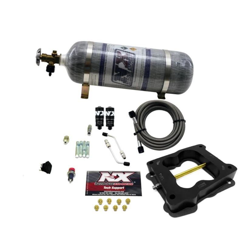 Nitrous Express Q-Jet/Holley Spread Bore Hitman Nitrous Kit (100-150-200PS) mit Composite-Flasche