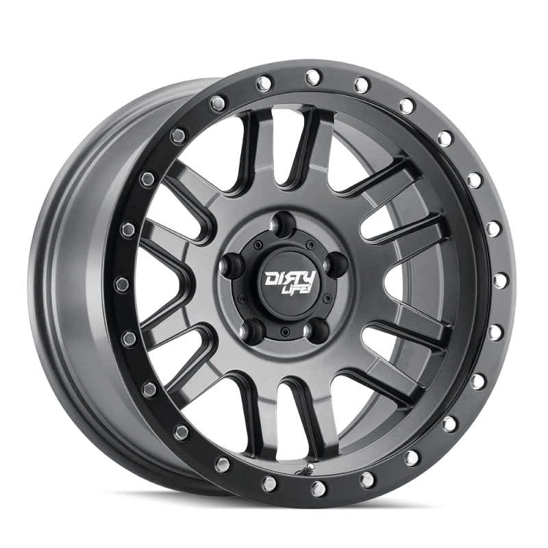 Dirty Life 9309 Canyon Pro 17x9/5x127 BP/-12mm Offset/71.5mm Hub Satin Graphite Wheel - Beadlock