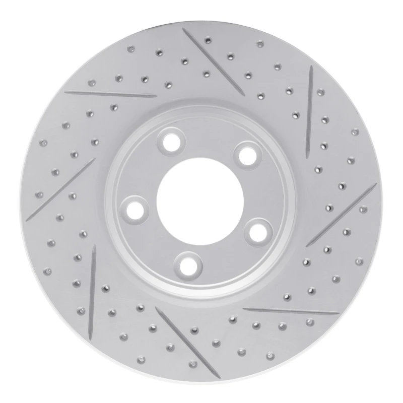 DFC 00-06 Ford Thunderbird Front Right Drilled & Slotted Geoperformance Rotor