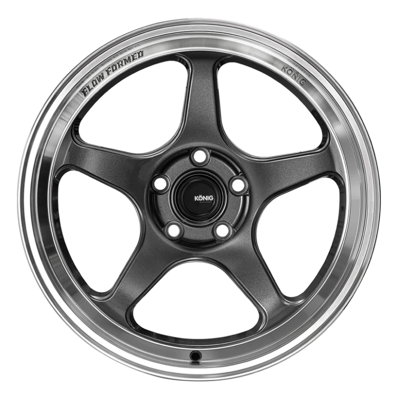 Konig Hyperspec 18x8 5X114.3 ET35 Anthracite Metallic Wheel w/ Mirror Machined Lip