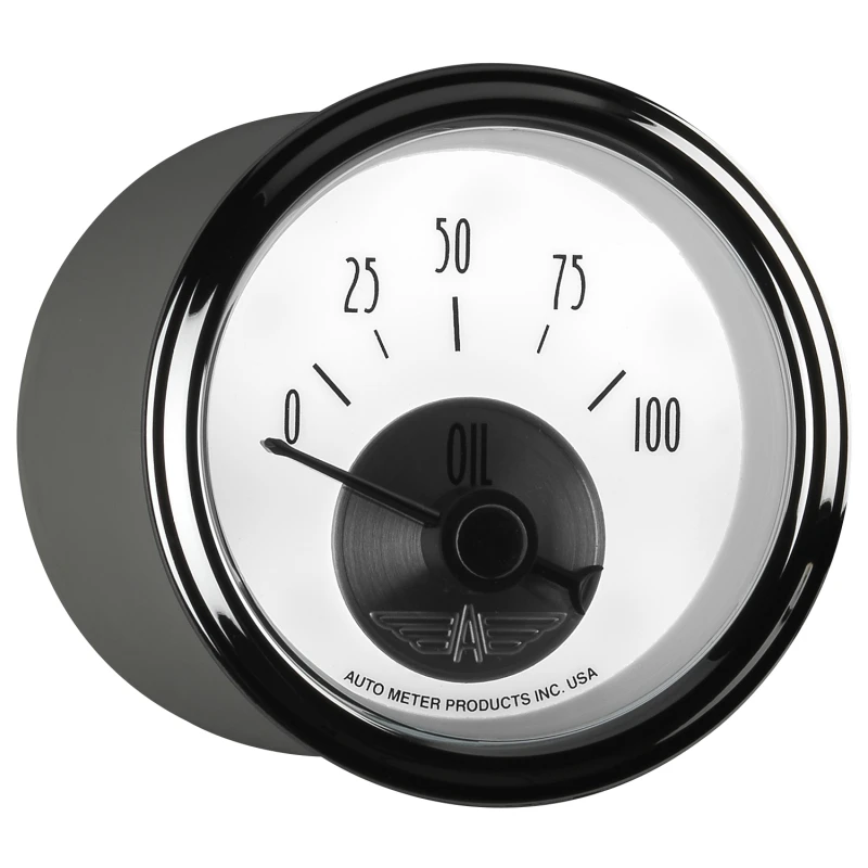 Autometer Prestige Series Pearl 2-1/16in 100PSI Electronic Oil Pressure Gauge