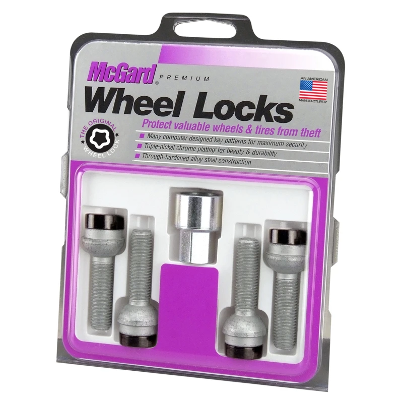 mcgard_28317-6794002aeb18c McGard Wheel Lock Bolt Set - 4pk. (Radius Seat) M14X1.5 / 17mm Hex / 45.0mm Shank Length - Black