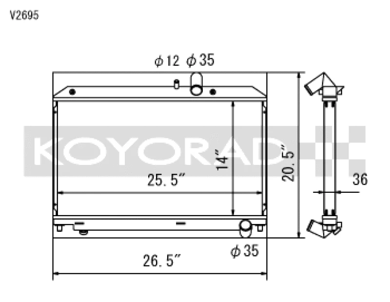 Koyo Racing Aluminium Kühler für 2004–2008 Mazda RX-8 1.3L (MT)