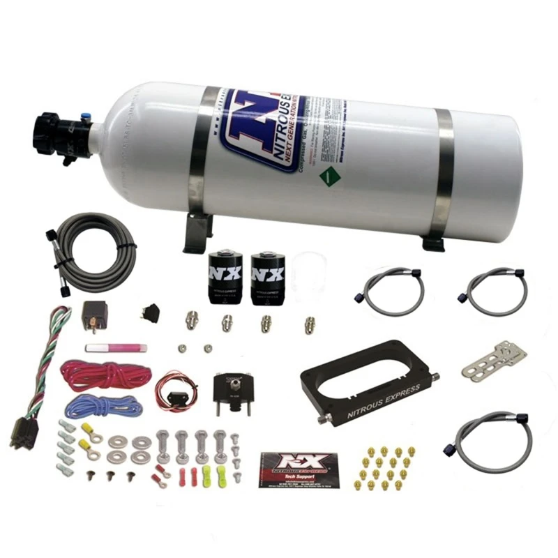 Nitrous Express 96-04 Ford Mustang Cobra/Mach 1 4-Ventil-Nitrous-Kit (50-300PS) mit 15lb-Flasche