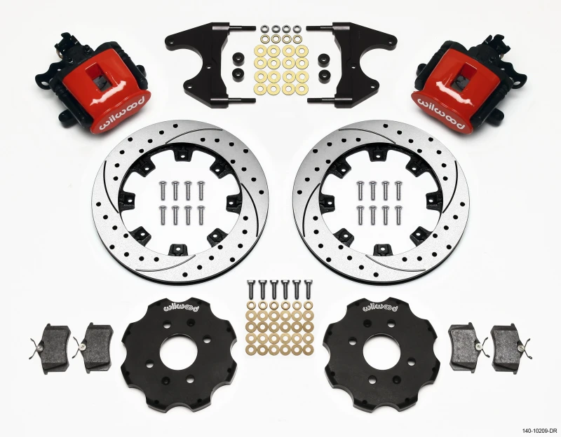 Wilwood Kombinations-Handbremse Hinten Kit 12,19 Zoll gebohrt Rot Civic / Integra Trommel 2,46 Hub-Offset