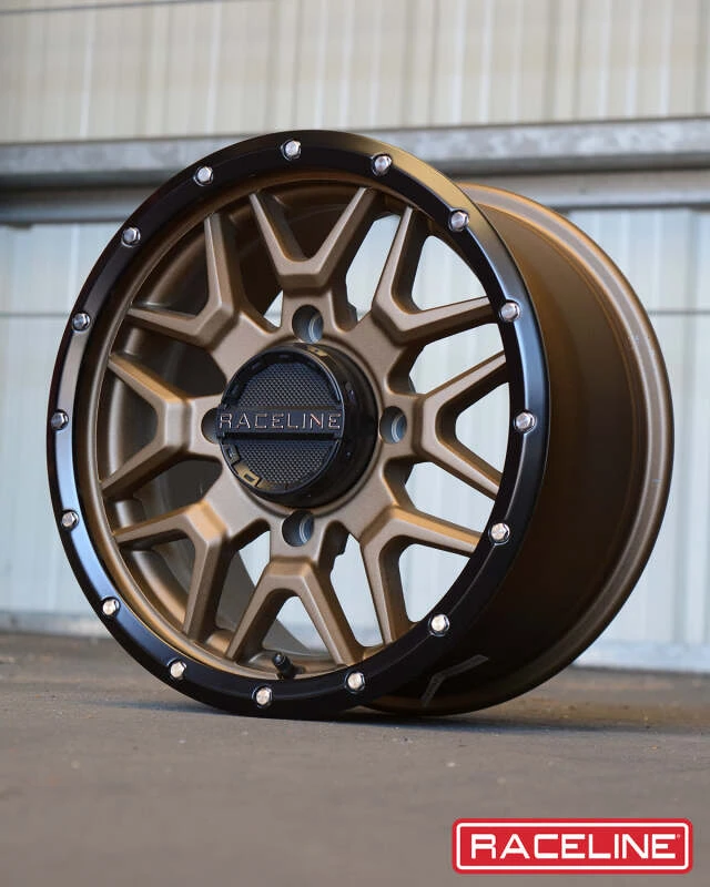 Raceline A94BZ Krank 14x7in / 4x156 BP / 10mm Offset / 132.5mm Bore - Bronze & Black Lip Wheel