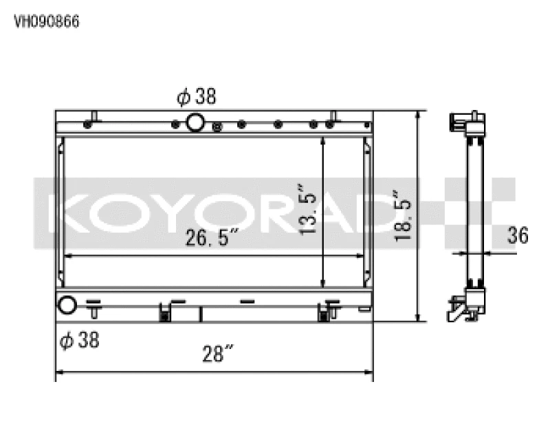 Koyo Racing Aluminium Kühler für 2002 Subaru Impreza WRX 2.0L Turbo