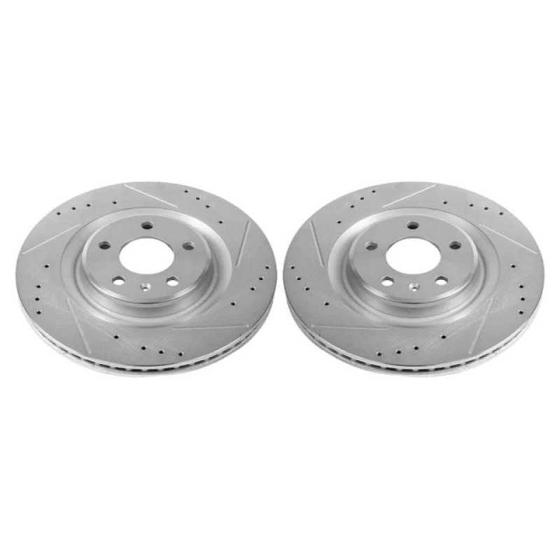 Power Stop 17-19 Audi A4 Rear Evolution Drilled & Slotted Rotors - Pair