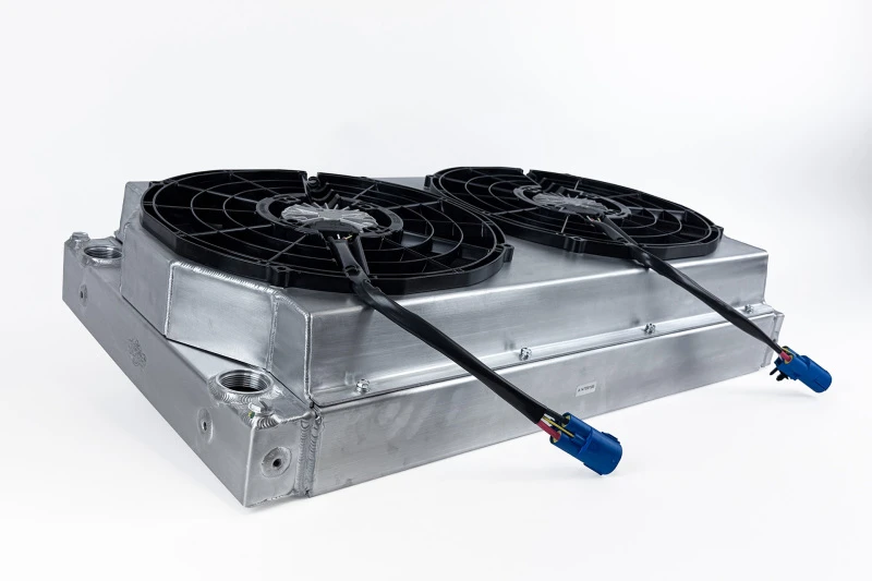CSF Motorsport Radiator with Shroud - 14in SPAL Brushless Fans - Harnesses