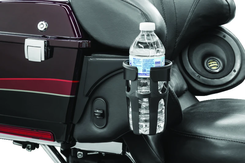 Kuryakyn Reflex Drink Holder Right Side HD Touring Passenger Mount 96-13 Gloss Black