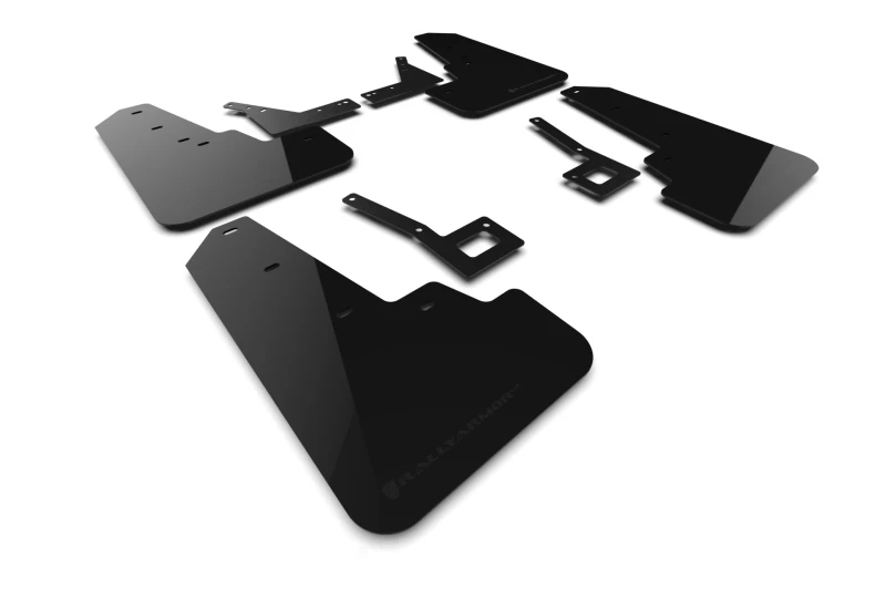 Rally Armor 19-24 Dodge Ram 1500 Rebel Schwarzes UR-Schmutzfänger mit Metallisch-Schwarzem Logo