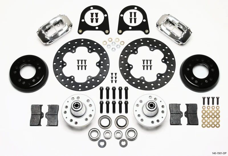 Wilwood Forged Dynalite Front Drag Kit Bohrpoliert 37-48 Ford Psgr. Car Spindel