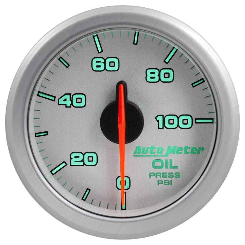 Autometer Airdrive 2-1/6in Öl-Druckanzeige 0-100 PSI - Silber