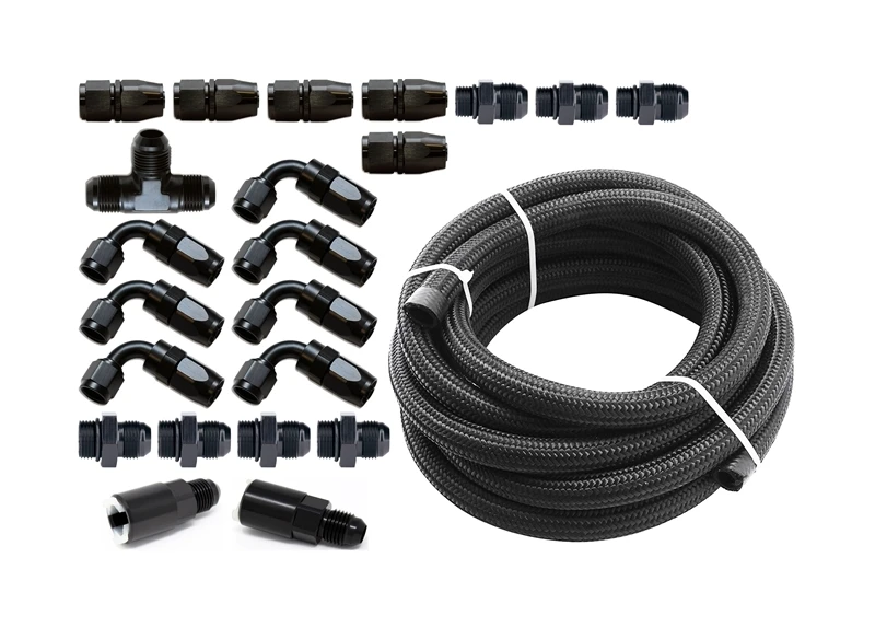 Torque Solution Braided Fuel Line Kit for -6 Aeromotive FPR