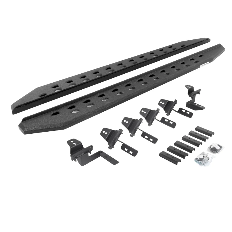 Go Rhino 07-18 Jeep Wrangler JK 4DR RB20 Slim Laufbretter Kit (inkl. Halterungen) - Bedliner Beschichtung