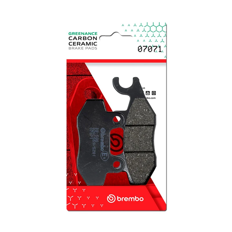 Brembo OE Carbon Ceramic Brake Pad for Rear - Piaggio Beverly/Suzuki An Burgman/Suzuki Uh/Yamaha Tzr