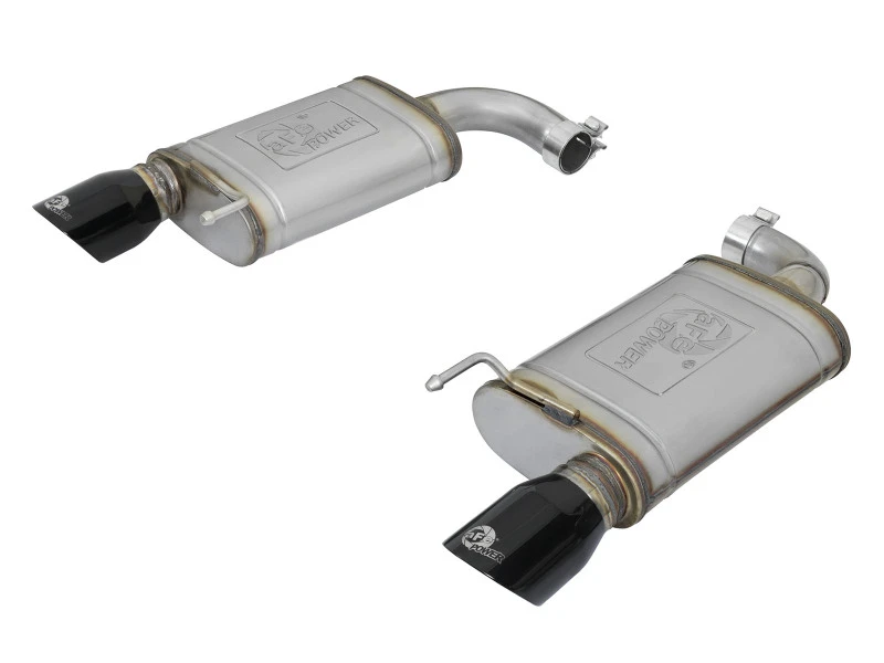 aFe MACHForce XP 2,5 Zoll 409 Edelstahl Auspuff-System mit schwarzen Endrohren für Ford Mustang I4-2.3L (t) 15-17