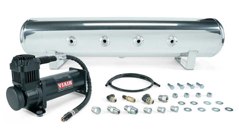 Air Lift 4-Gallonen-7-Port-Tank mit Viair 444b schwarzen Kompressor (inkl. Anschlüsse und Montagehardware)